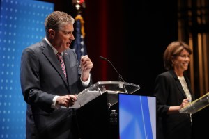 Incumbent Gov. Dan McKee and his challenger, former CVS executive Helena Foulkes, went head-to-head in an hour-long, commercial-free debate moderated by Target 12 Chief Investigative Reporter Tim White and 12 News Politics Editor Ted Nesi at Rhode Island College.
