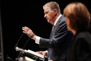 Incumbent Gov. Dan McKee and his challenger, former CVS executive Helena Foulkes, went head-to-head in an hour-long, commercial-free debate moderated by Target 12 Chief Investigative Reporter Tim White and 12 News Politics Editor Ted Nesi at Rhode Island College.
