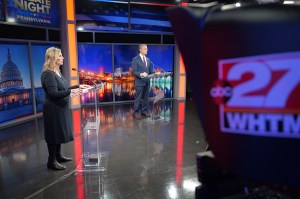 Congressman Scott Perry (R) and Janelle Stelson (D) debate at WHTM abc27 in Harrisburg, PA on October 14, 2026. Congressman Scott Perry (R) and Janelle Stelson (D) debate at WHTM abc27 in Harrisburg, PA on October 14, 2026.